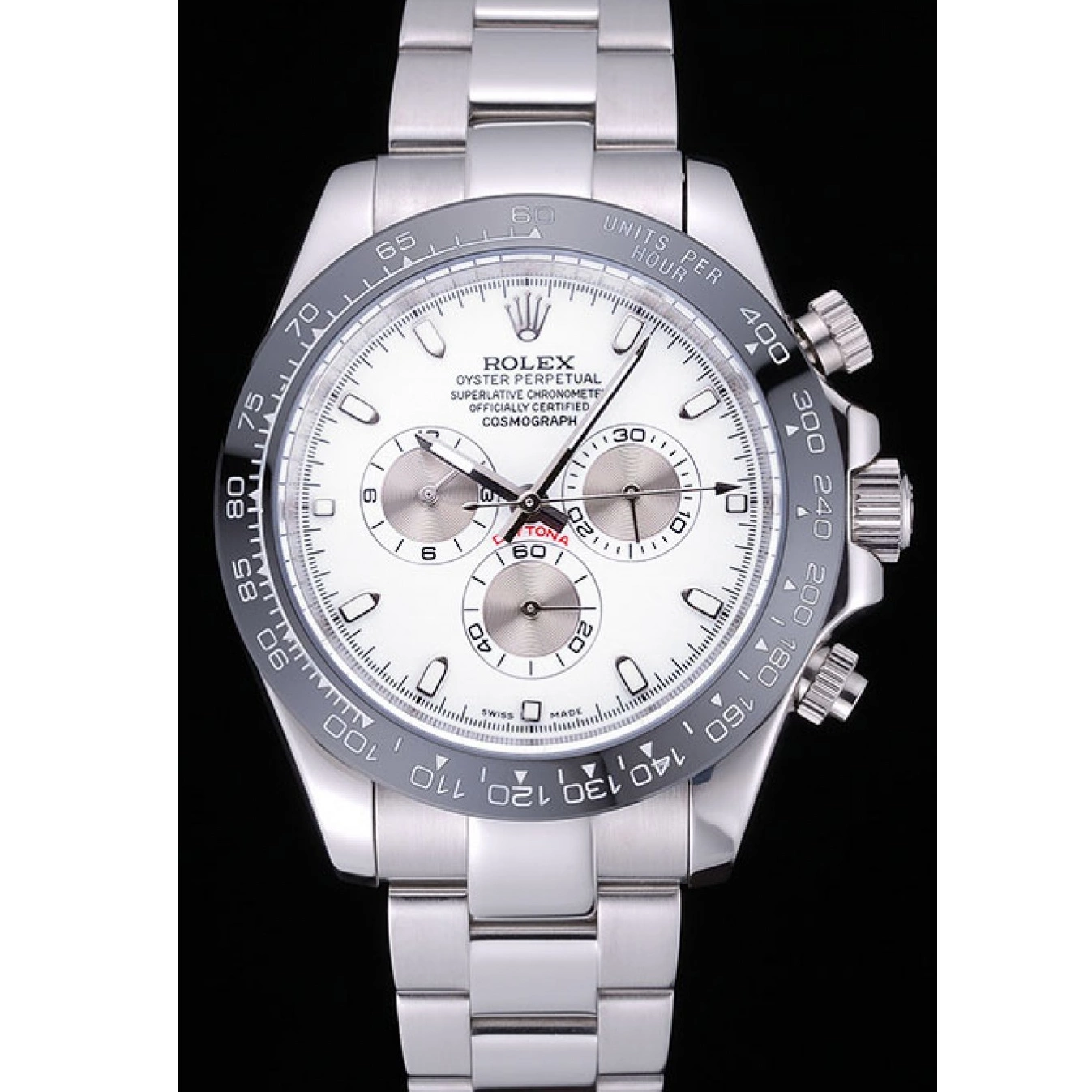 Aaa replica watch Daytona Cosmograph Bracelet Rolex Stainless Dial White 622542 Steel 0714